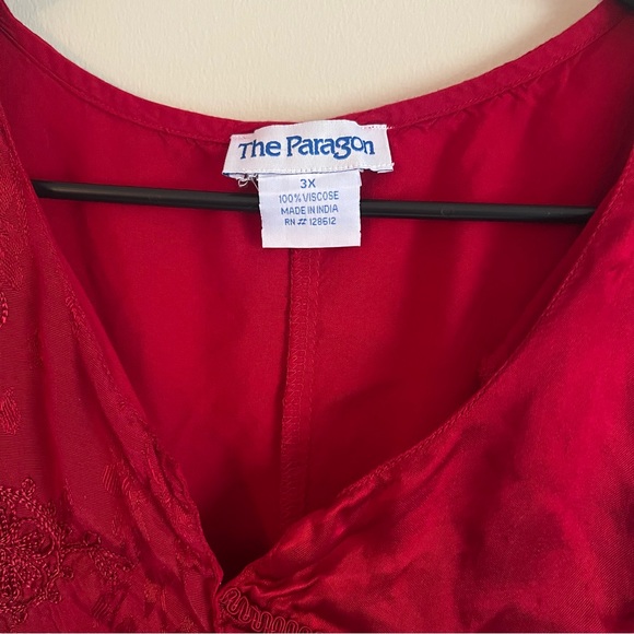 The Paragon. 3X Red Blouse - Picture 2 of 3